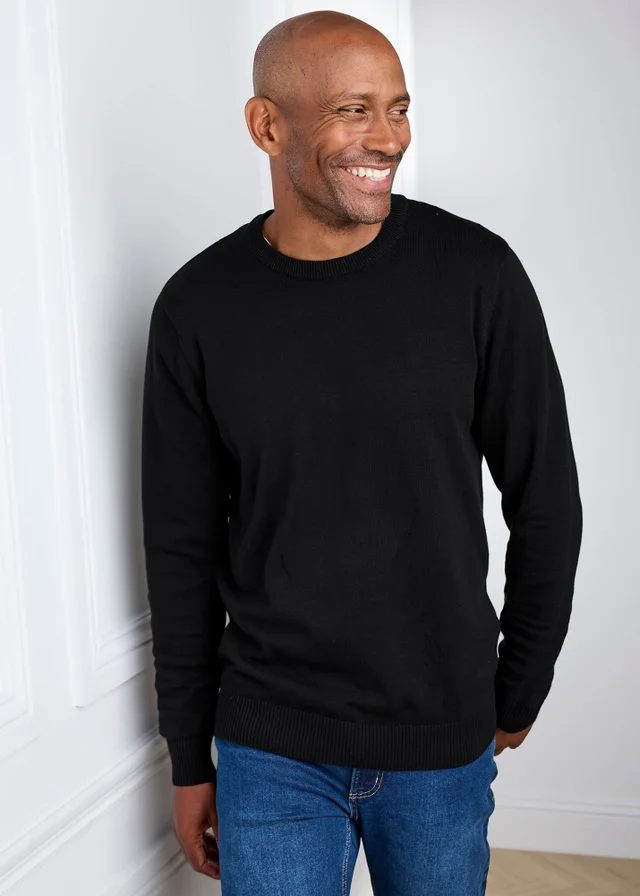 Cotton Traders Black Cotton Crew Neck