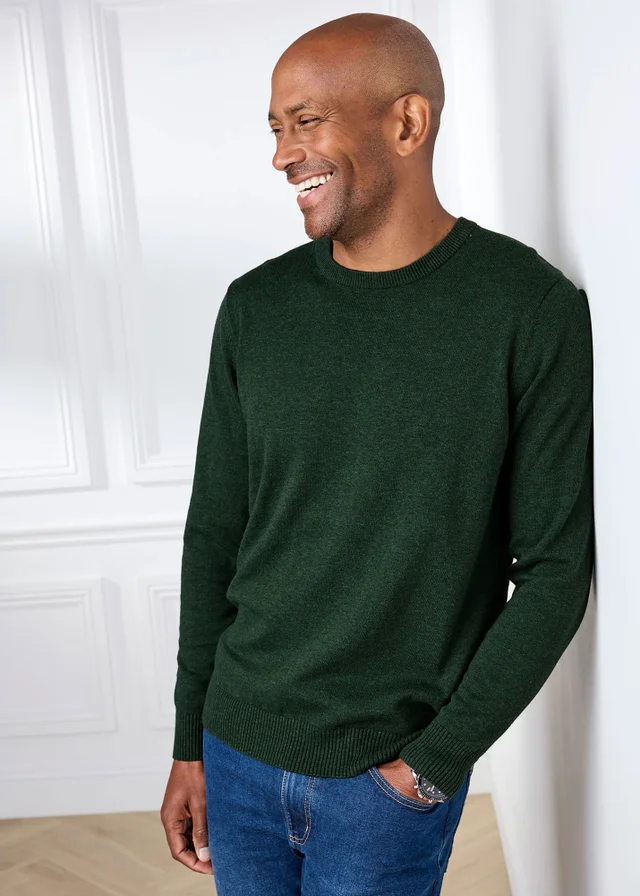 Cotton Traders Dark Green Cotton Crew Neck