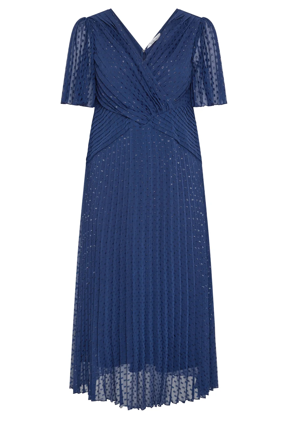 Yours London Curve Blue Pleated Wrap Maxi Dress - 22 Image 5