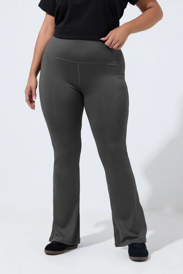 Yours Curve Grey Active Flared Leggings