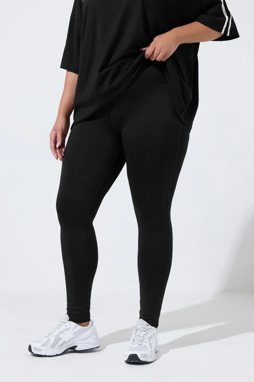 Yours Curve Black Active Leggings - 18 Image 1