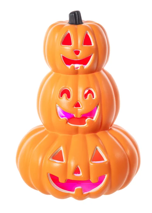 Premier Decorations Pumpkin Tower Halloween Decoration with Colour Changing LED - One Size Image 1