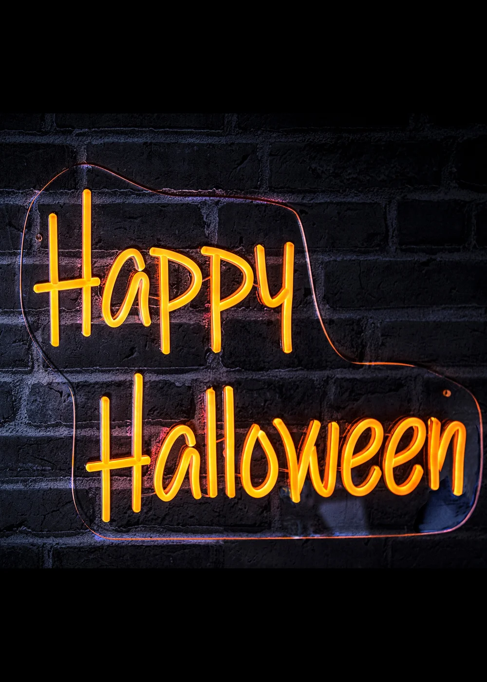 Premier Decorations LED Neon Happy Halloween Wall Sign - One Size Image 1
