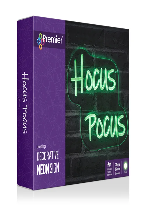 Premier Decorations LED Neon Hocus Pocus Wall Sign - One Size Image 2