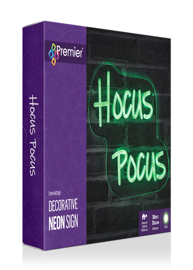 Premier Decorations LED Neon Hocus Pocus Wall Sign