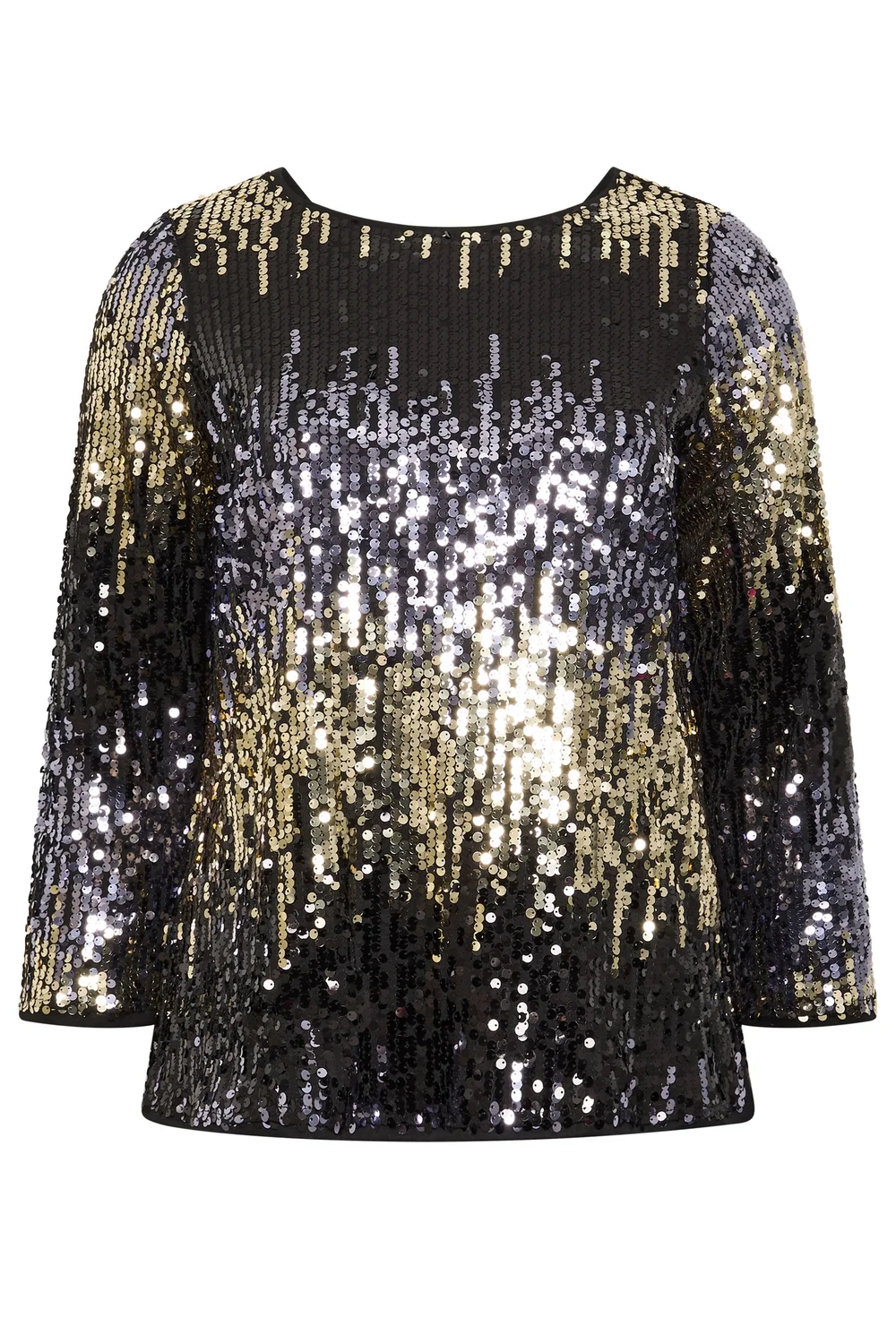 Yours London Curve Purple Sequin Ombre Top - 16 Image 5