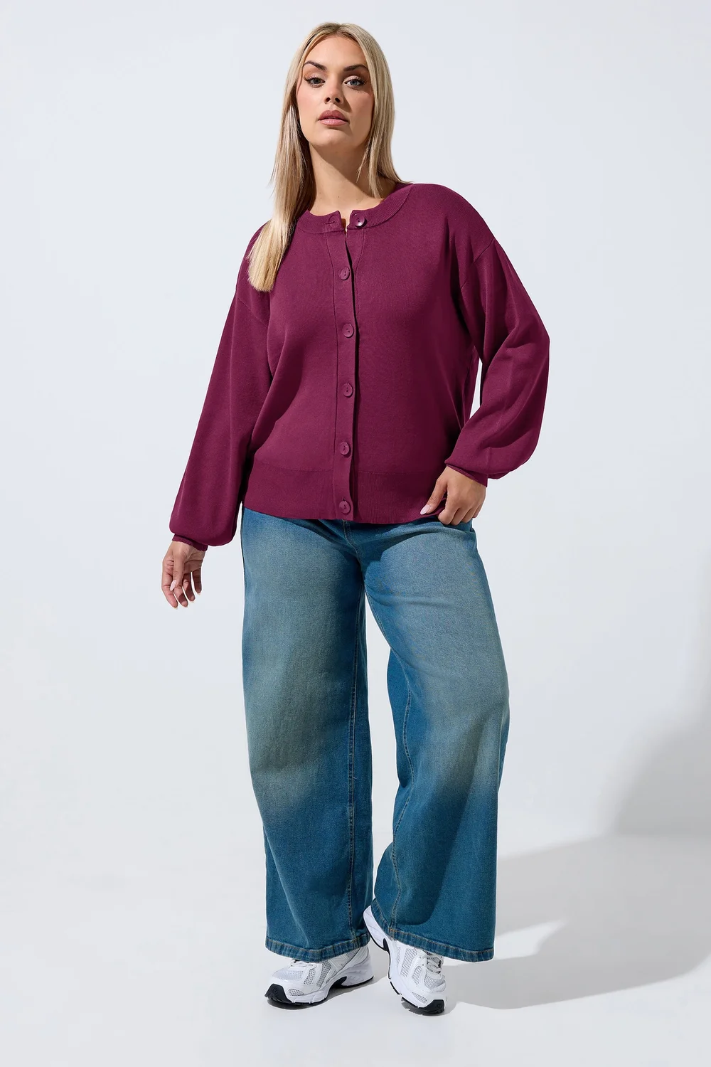 Yours Limited Curve Burgundy Red Cardigan - 26-28 Image 2