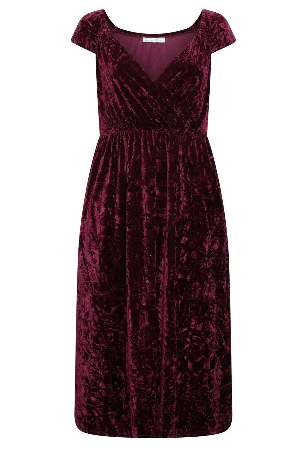 Yours London Curve Red Velvet Midi Dress - 24 Image 5