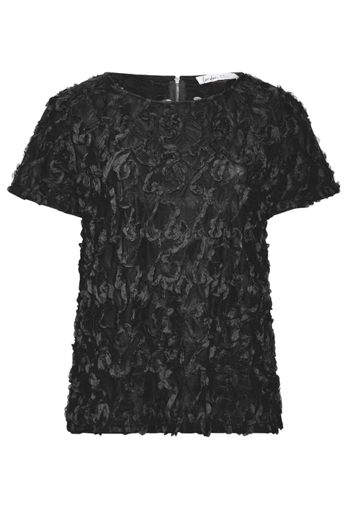 Yours London Curve Black 3D Abstract Top - 16 Image 5
