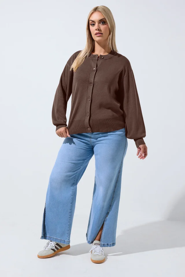 Yours Limited Curve Chocolate Brown Cardigan