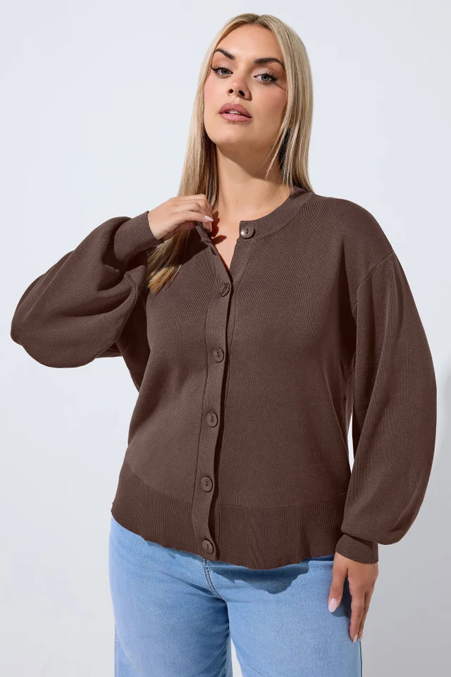 Yours Limited Curve Chocolate Brown Cardigan