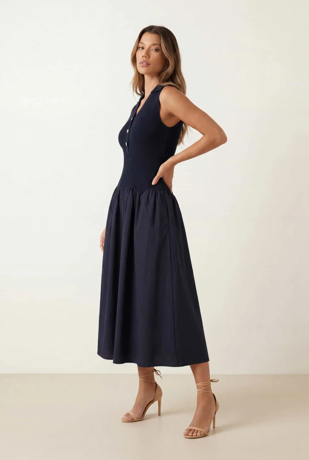 Style Cheat 2-in-1 Navy Knit Compact Dress - 10 Image 2