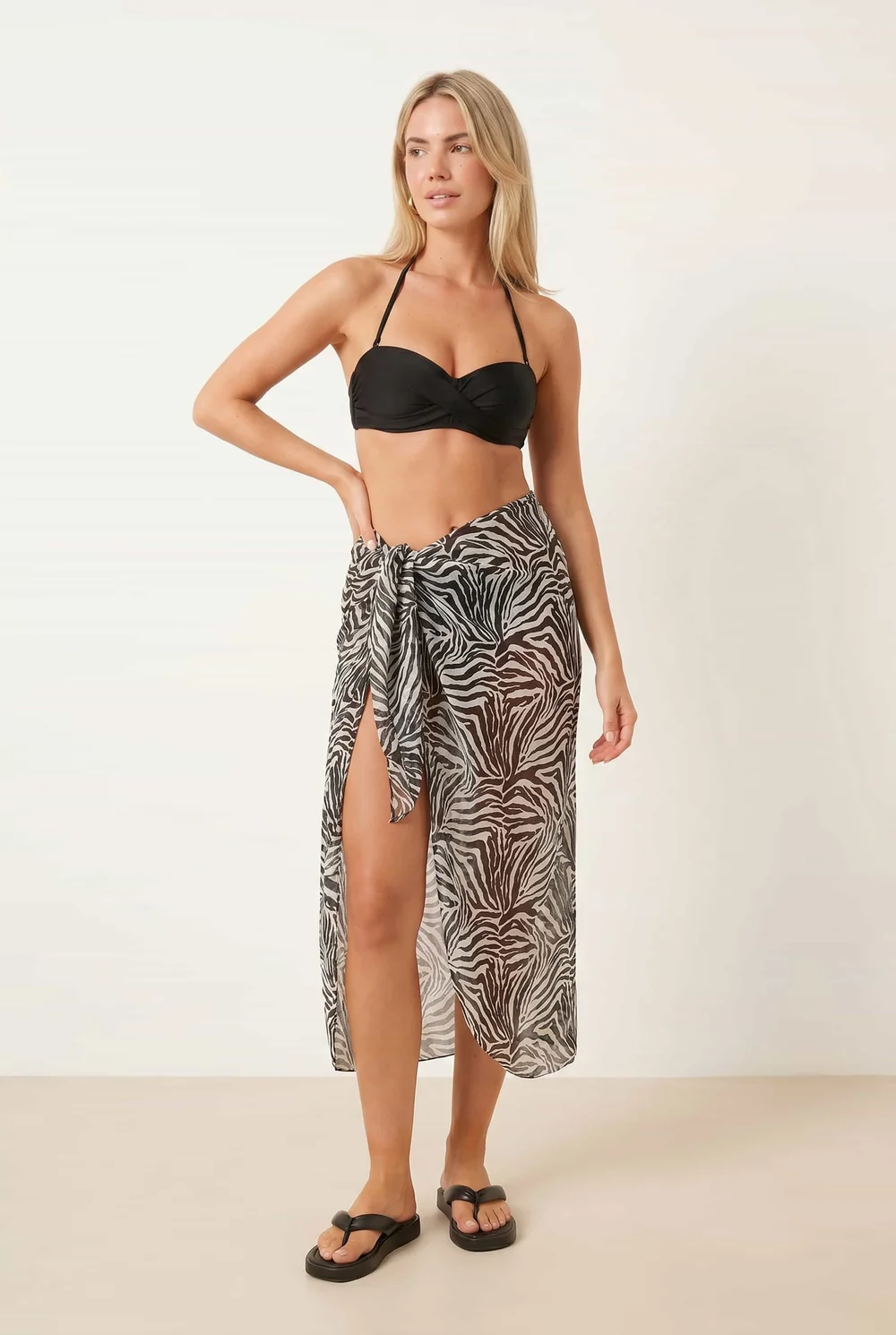 Style Cheat Mono Zebra Aurelia Sheer Beach Sarong - 12 Image 1