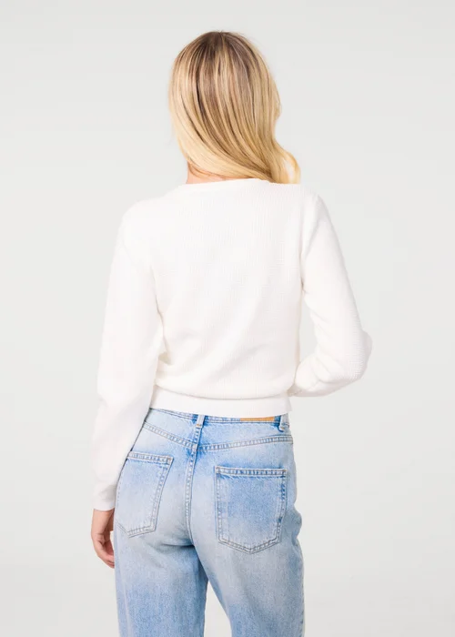 Pink Vanilla Ivory Long Sleeve Knitted Jumper - M/L Image 4