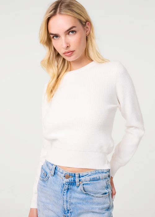 Pink Vanilla Ivory Long Sleeve Knitted Jumper - M/L Image 1