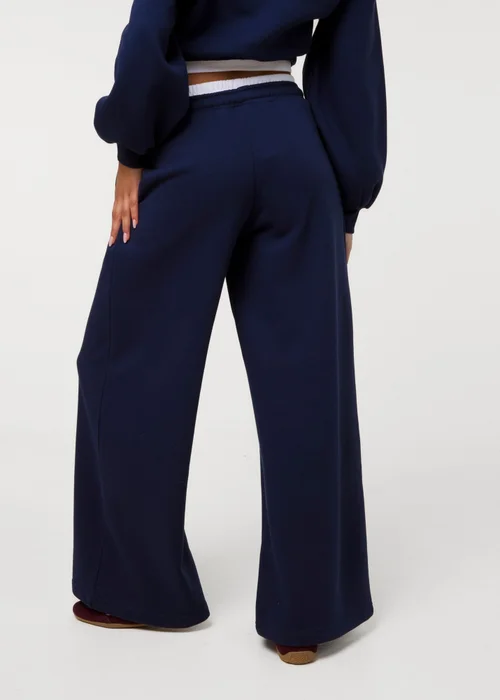 Pink Vanilla Navy Contrast Waist Cuffed Joggers - S Image 4