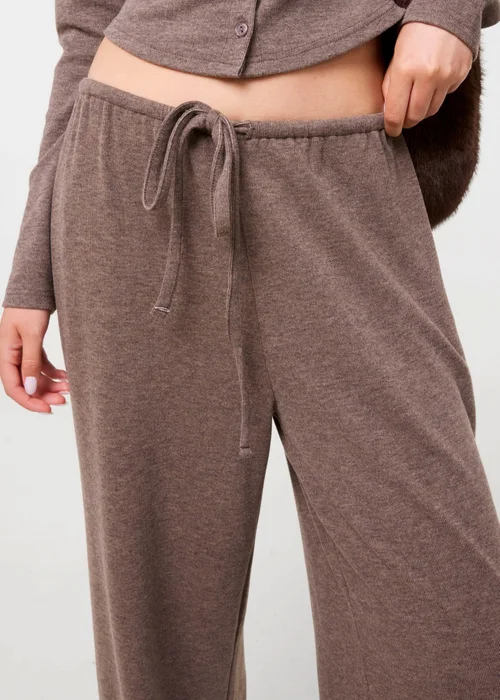 Pink Vanilla Beige Ribbed Drawstring Joggers - S Image 3
