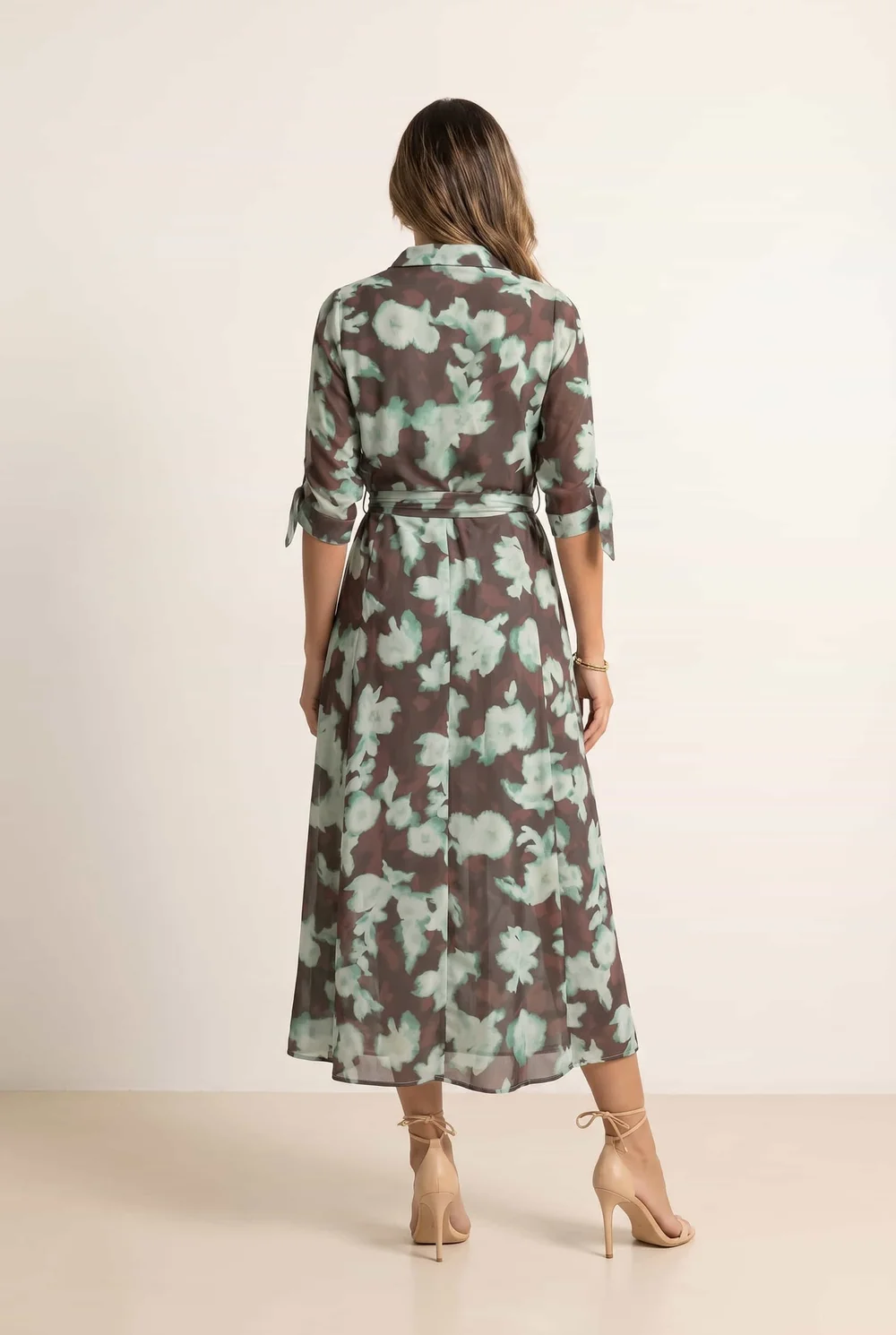 Style Cheat Daphne Green & Chocolate Floral Maxi Dress - 12 Image 3