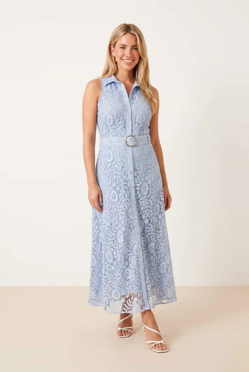 Style Cheat Blue Lace Sleeveless Maxi Dress - 14 Image 6