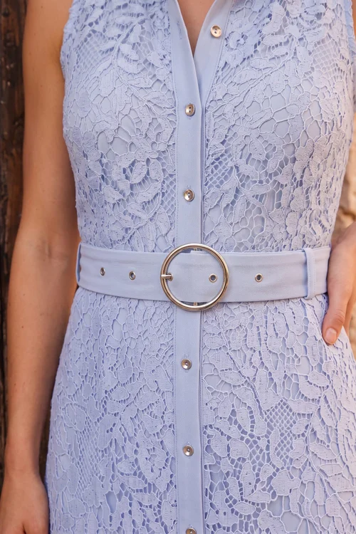 Style Cheat Blue Lace Sleeveless Maxi Dress - 14 Image 3