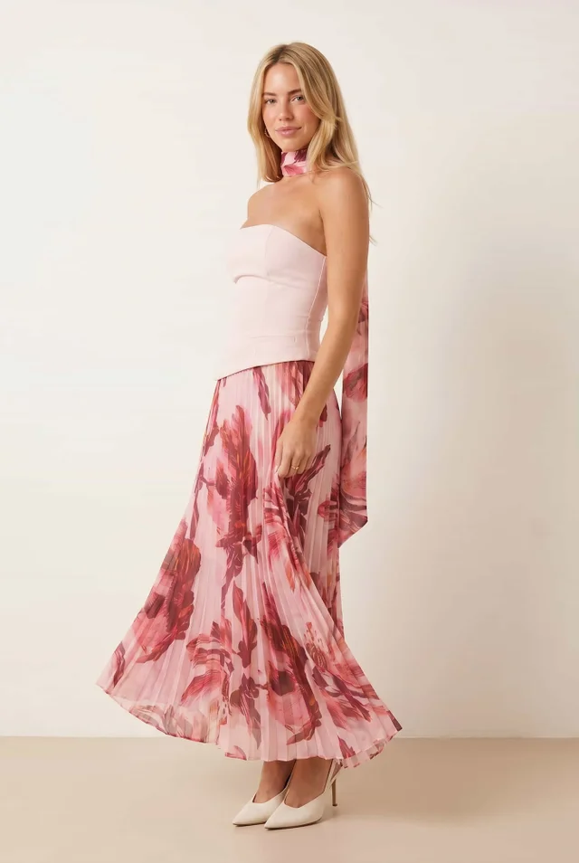 Style Cheat Pink Madelaine Bandeau Midi Dress