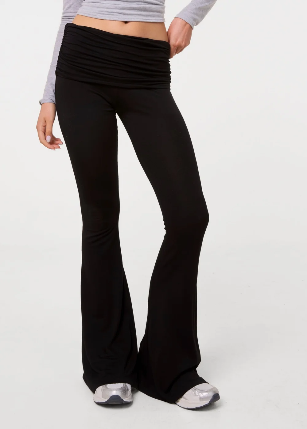 Pink Vanilla Black Fold Over Waist Lounge Flares - S Image 2