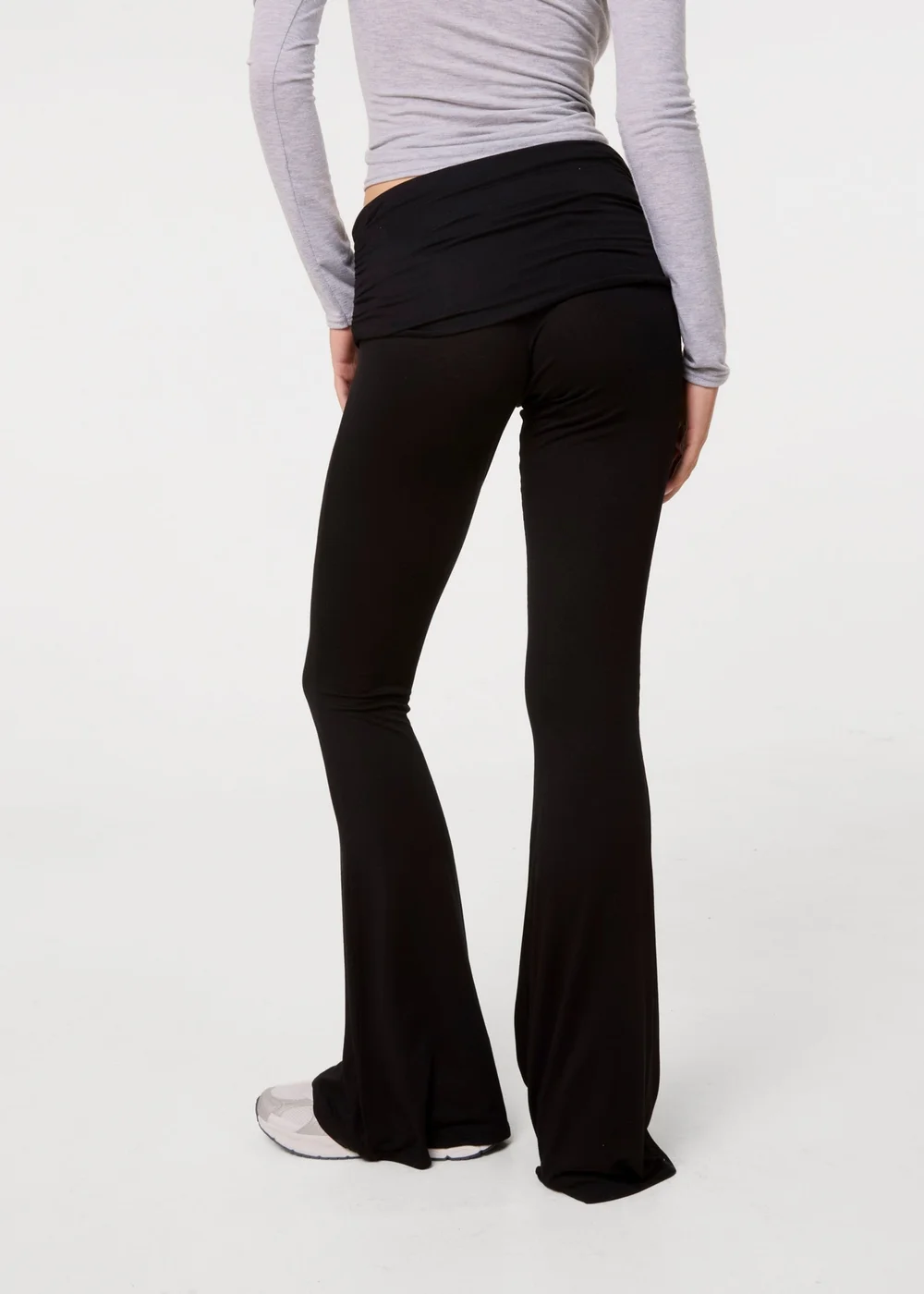 Pink Vanilla Black Fold Over Waist Lounge Flares - S Image 4
