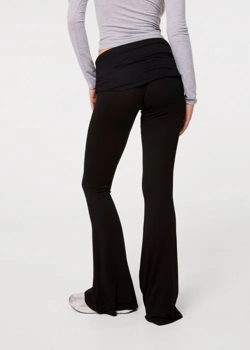 Pink Vanilla Black Fold Over Waist Lounge Flares - M Image 4