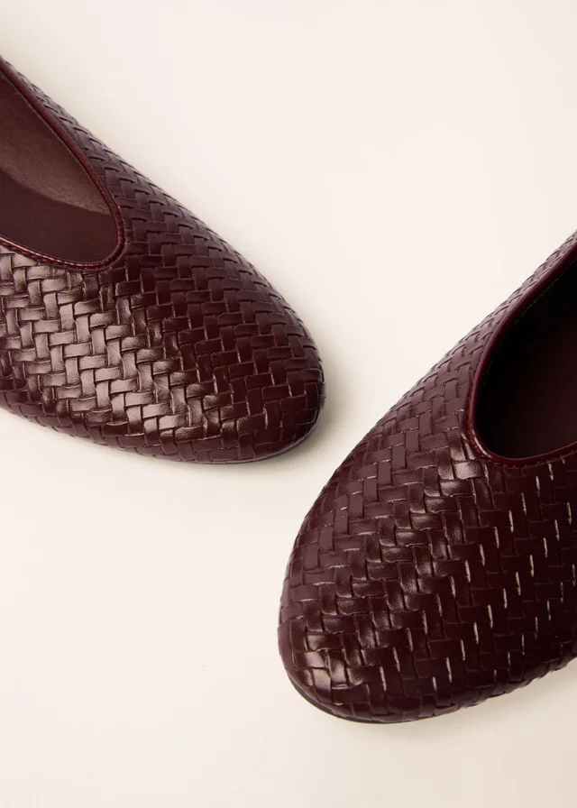 Blue Vanilla Red Woven Ballet Pumps