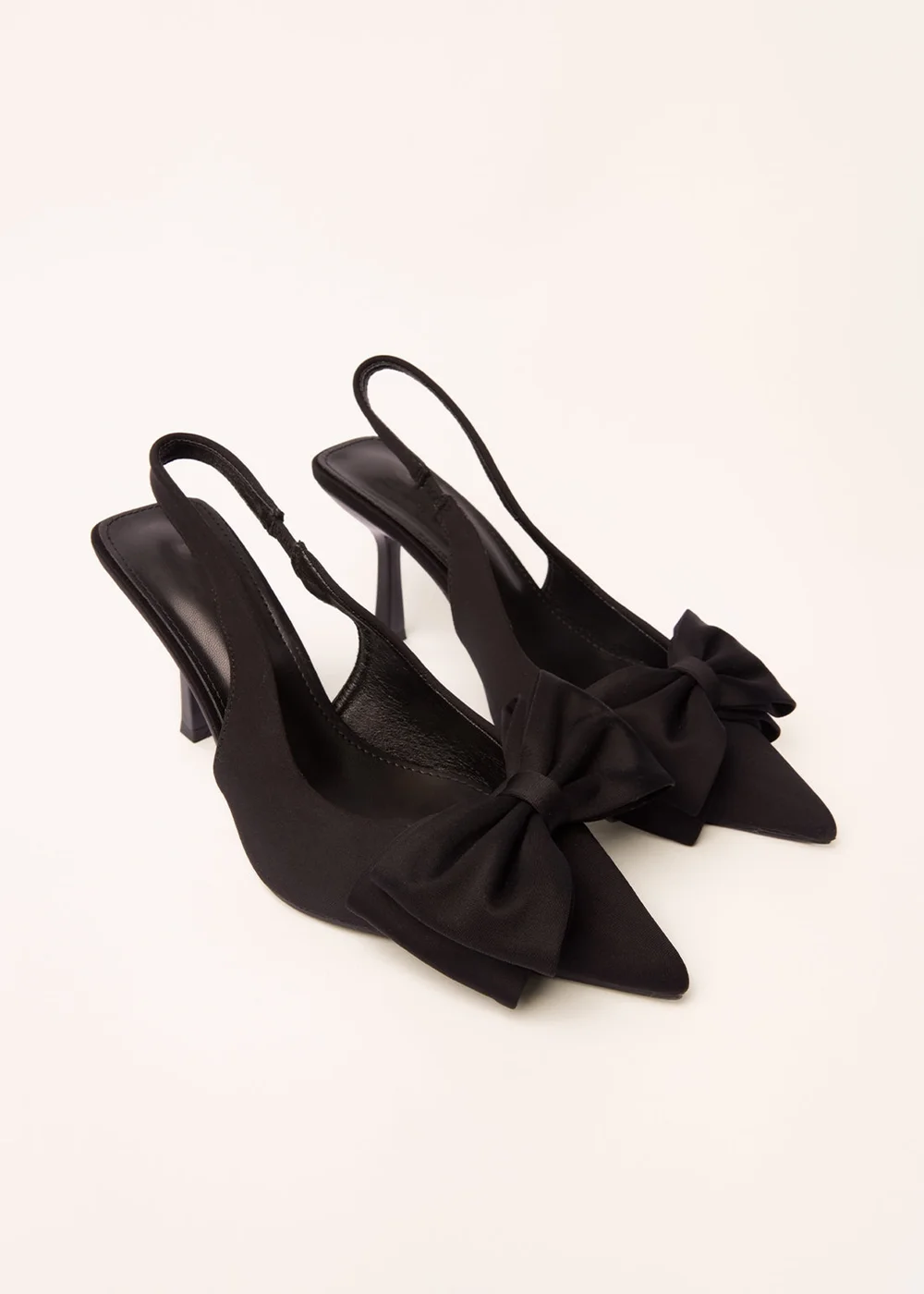 Blue Vanilla Black Bow Front Slingback Heels - 8 Image 1