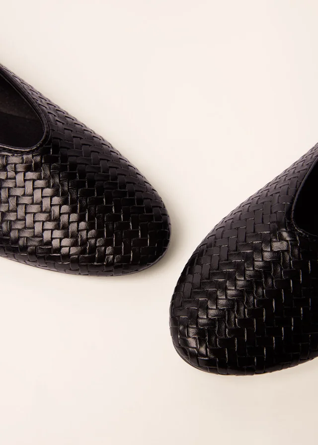 Blue Vanilla Black Woven Ballet Pumps
