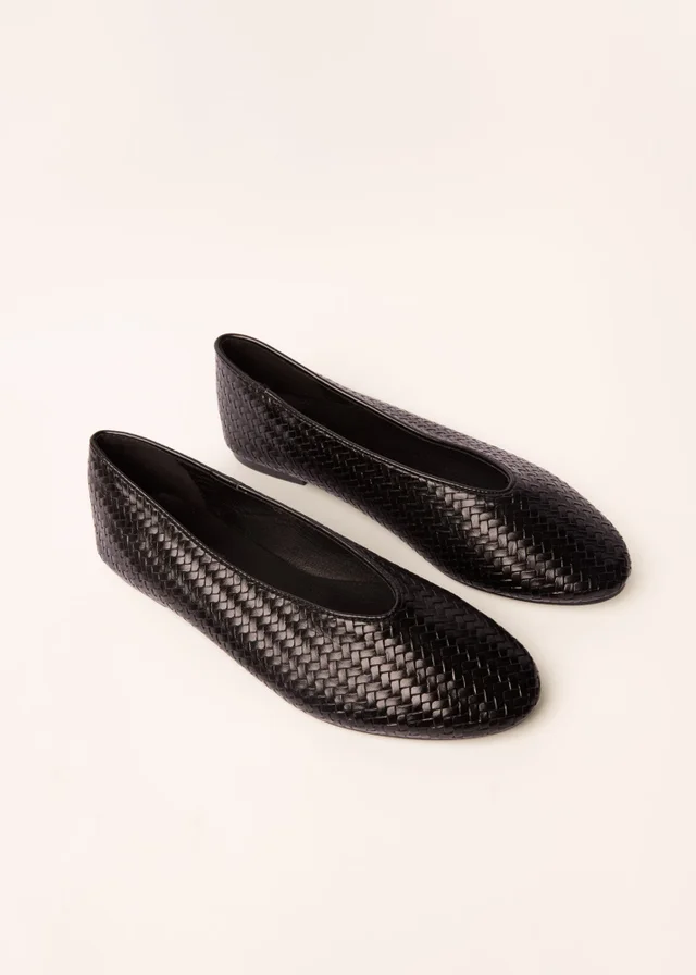 Blue Vanilla Black Woven Ballet Pumps