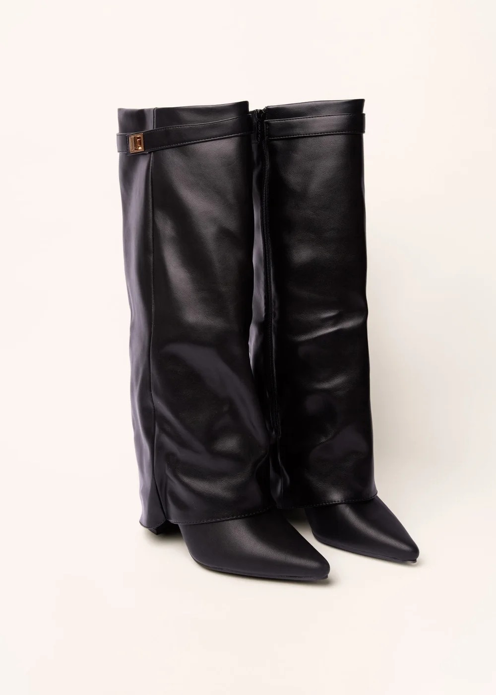 Blue Vanilla Black Cape Buckle Knee High Boots - 3 Image 1