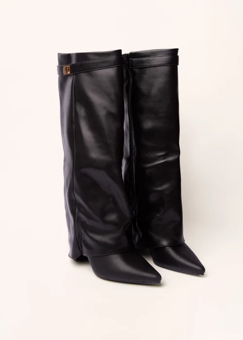 Blue Vanilla Black Cape Buckle Knee High Boots - 3 Image 1