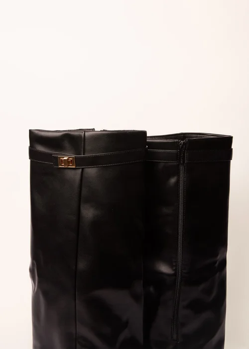Blue Vanilla Black Cape Buckle Knee High Boots - 3 Image 4