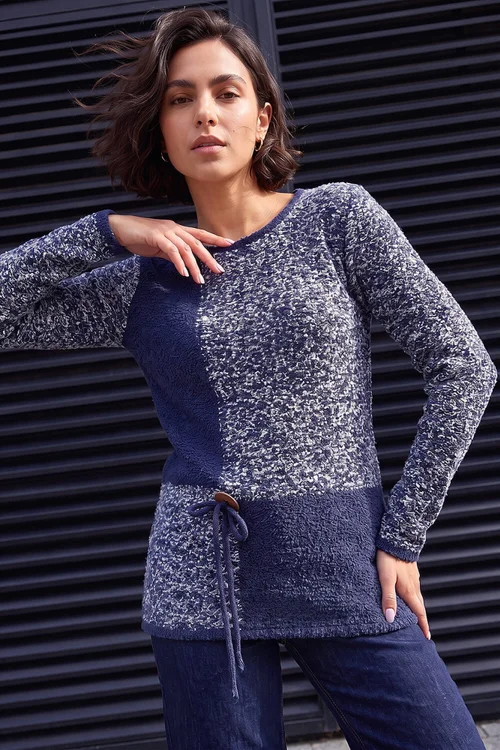 Roman Navy Textured Button Detail Knit Jumper - 20 Image 1