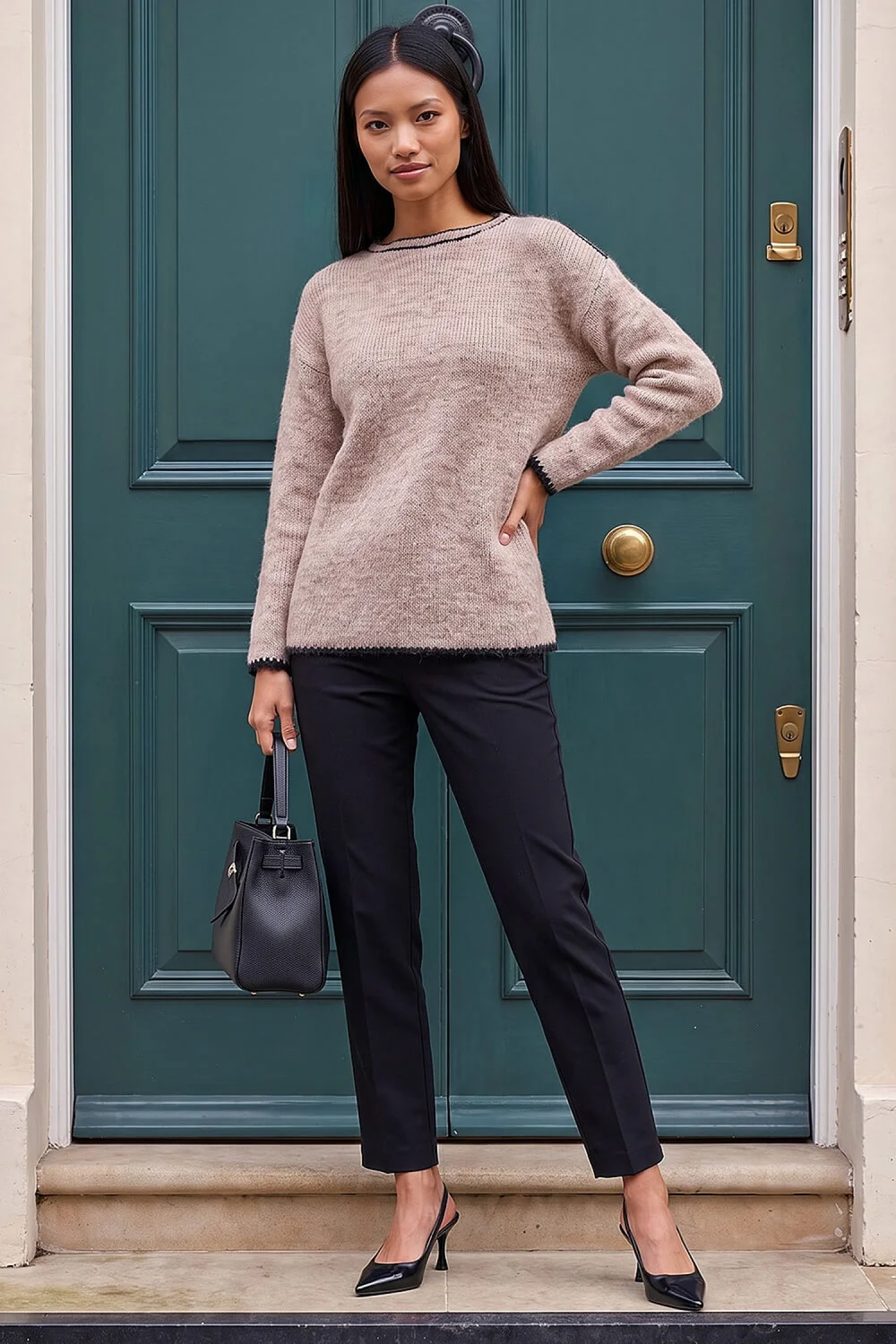 Roman Stone Petite Contrast Jumper - 14 Image 2