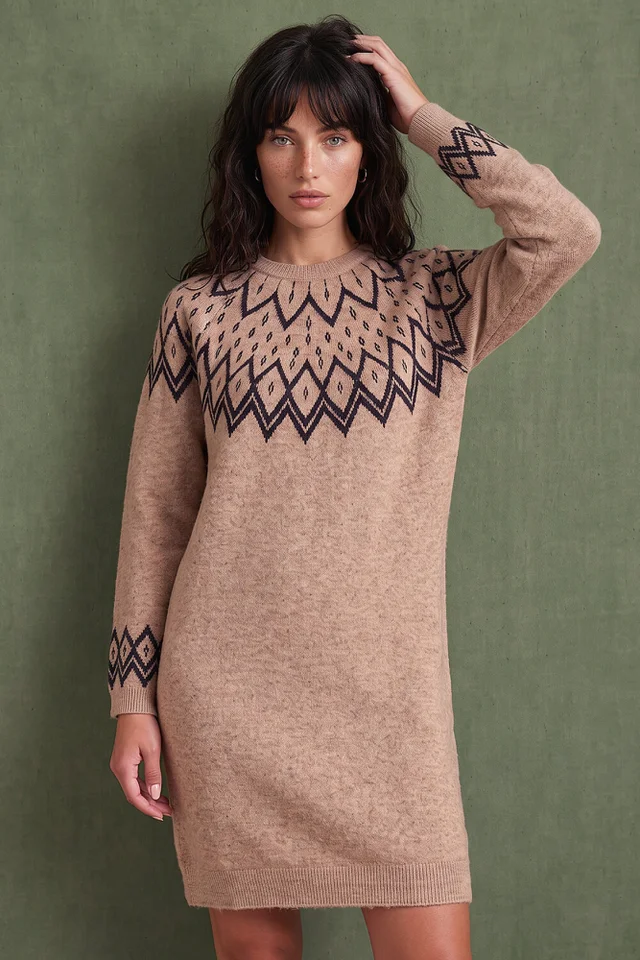Roman Biscuit Fairisle knit dress