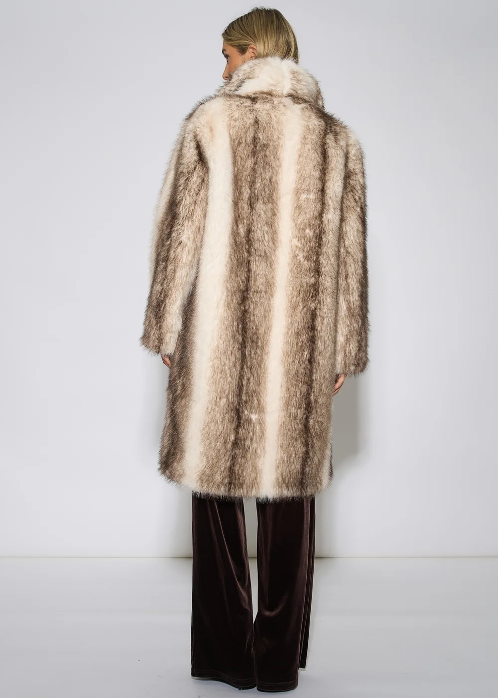 Gini London Multi Ombre Faux Fur Longline Jacket - L/XL Image 2