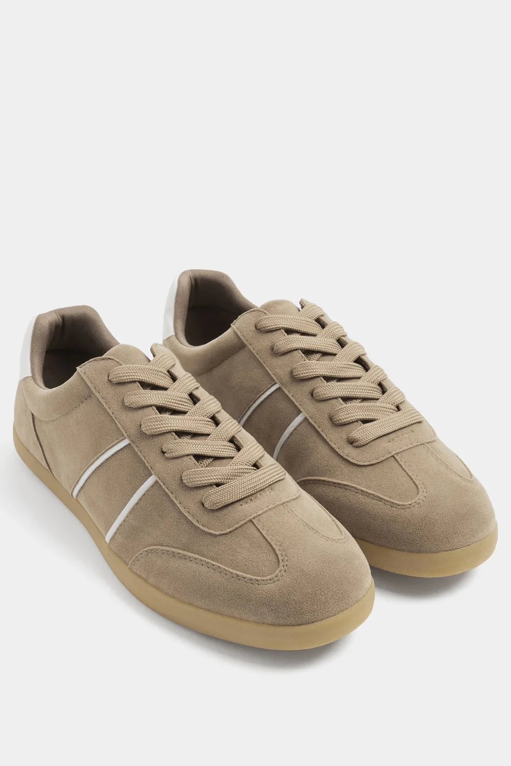 Yours Brown Side Stripe Gum Sole Trainers In Wide E Fit - 8 Wide Image 3