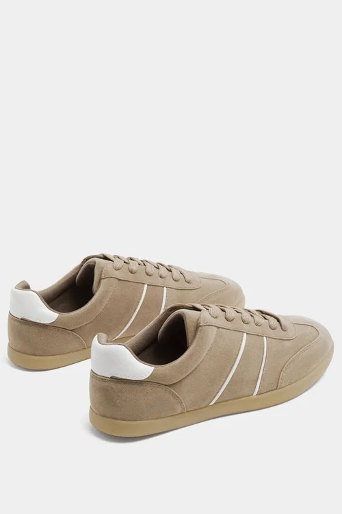 Yours Brown Side Stripe Gum Sole Trainers In Wide E Fit - 8 Wide Image 4