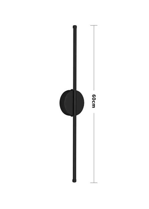 Kabinet Black Minimalistic Linear LED Wall Sconce 65x15x10cm - One Size Image 2