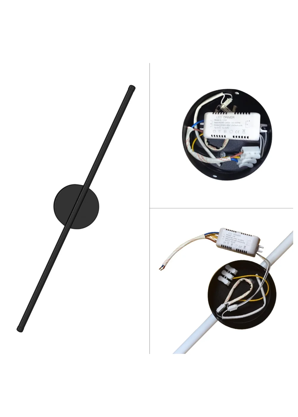 Kabinet Black Minimalistic Linear LED Wall Sconce 65x15x10cm - One Size Image 6