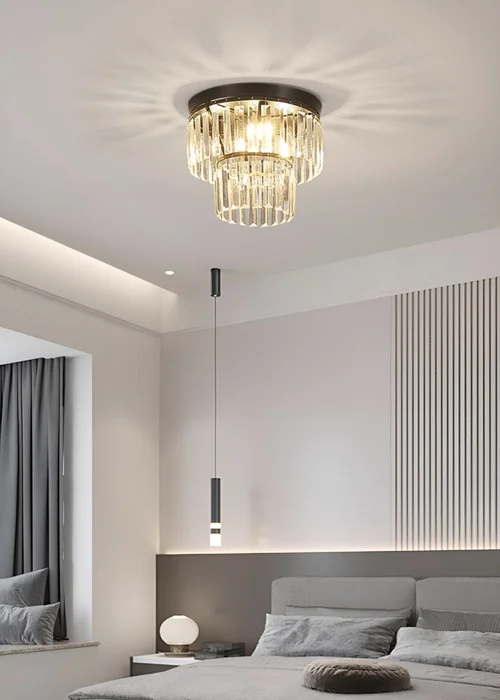 Kabinet Black Crystal Mount Ceiling Light 42x42x18cm - One Size Image 1