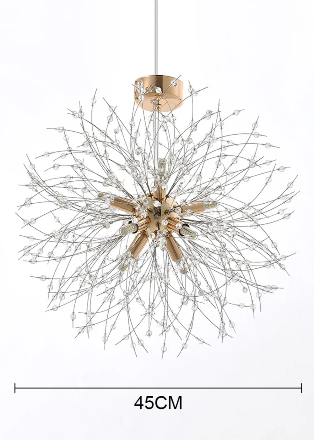 Kabinet Gold Firework Chandelier Hanging Pendant Ceiling Light 28x28x17cm - One Size Image 2