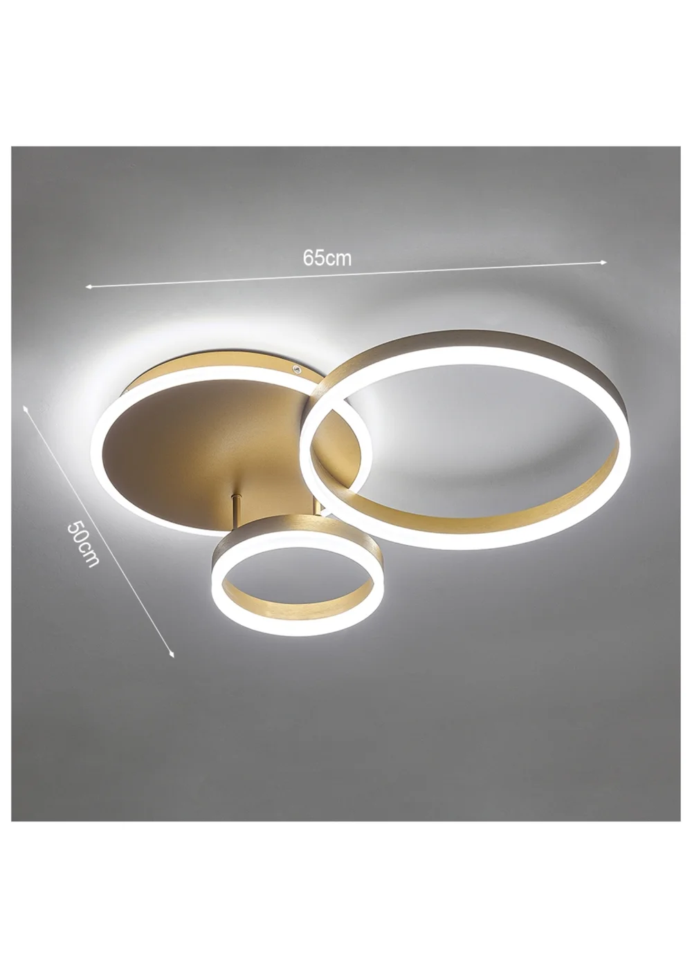 Kabinet Gold Classic Loops Energy Efficient LED Ceiling Light 45x45x12cm - One Size Image 2
