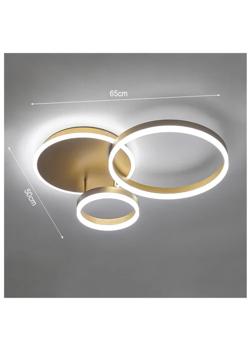 Kabinet Gold Classic Loops Energy Efficient LED Ceiling Light 45x45x12cm - One Size Image 2