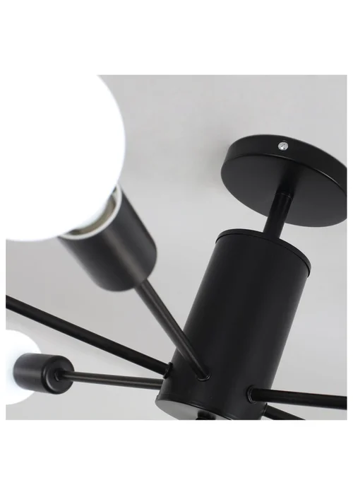 Kabinet Black Industrial Style 6-light Ceiling Light 37x14x15cm - One Size Image 5