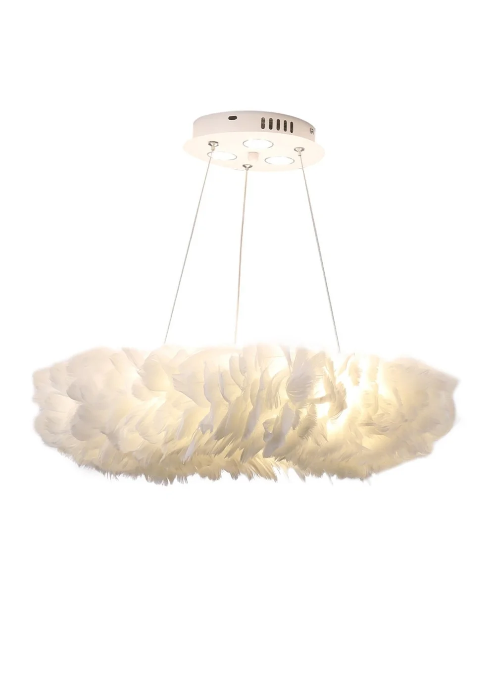 Kabinet White Chic Feather 6-light Pendant Light, 46x46x16cm - One Size Image 3