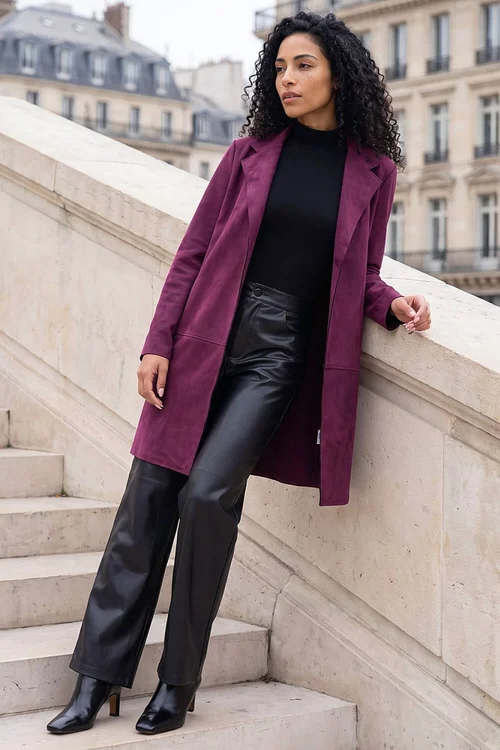 Roman Wine Suedette Longline Jacket - 20 Image 2
